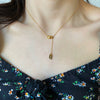 Wholesale Women's Drop Shape Titanium Steel Electroplated Fashion Geometry Ochain Necklace