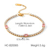 Wholesale Women's Drop Shape Zircon Tennis Chain Real Gold Plated Stainless Steel Jewelry
