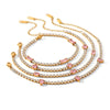 Wholesale Women's Drop Shape Zircon Tennis Chain Real Gold Plated Stainless Steel Jewelry