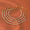 Wholesale Women's Drop Shape Zircon Tennis Chain Real Gold Plated Stainless Steel Jewelry