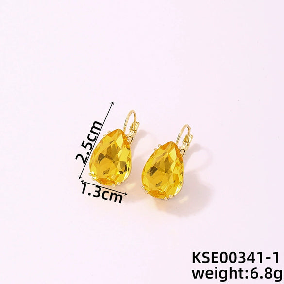 Wholesale Women's Dropshaped Copper Retro Printed Electroplated Light Luxury Style Ear Buckles For Autumn