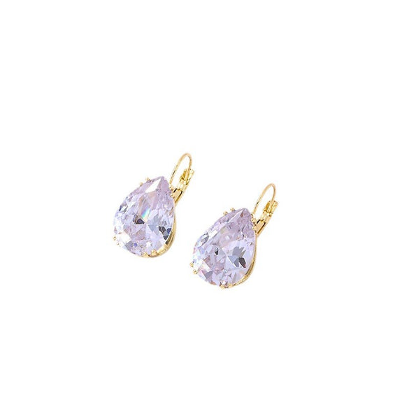 Wholesale Women's Dropshaped Copper Retro Printed Electroplated Light Luxury Style Ear Buckles For Autumn