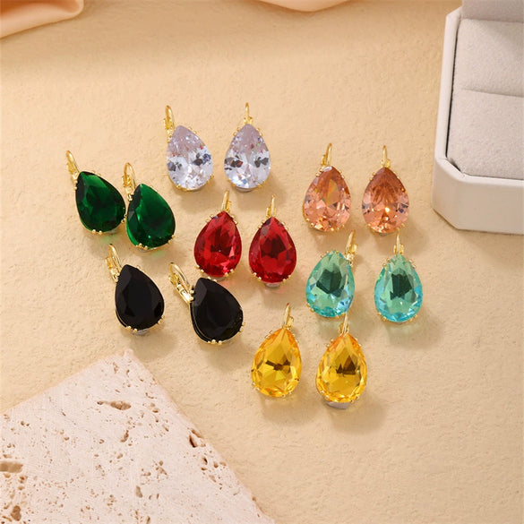 Wholesale Women's Dropshaped Copper Retro Printed Electroplated Light Luxury Style Ear Buckles For Autumn