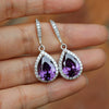 Wholesale Women's Dropshaped Copper Zircon Earrings