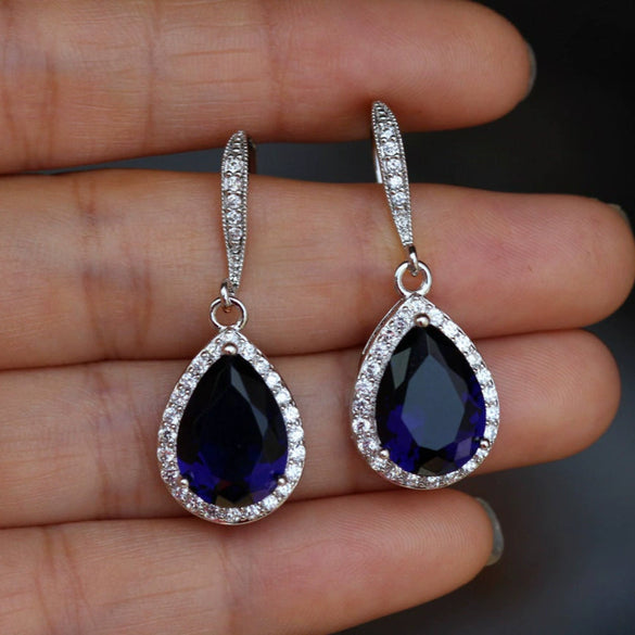 Wholesale Women's Dropshaped Copper Zircon Earrings
