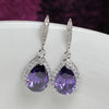 Wholesale Women's Dropshaped Copper Zircon Earrings