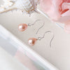 Wholesale Women's Dropshaped 925 Silver Natural Freshwater Pearl Minimalist Earrings Set With Pearls