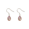 Wholesale Women's Dropshaped 925 Silver Natural Freshwater Pearl Minimalist Earrings Set With Pearls