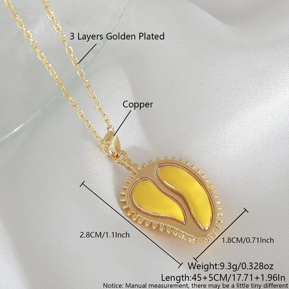 Wholesale Women's Durable Fruit Shaped Copper Necklace With Electroplating And O Word Chain