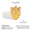 Wholesale Women's Eagle Pattern Stainless Steel Ring With Pvd Furnace Vacuum Real Gold Plating Niche Style Finger Jewelry Accessories