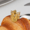 Wholesale Women's Eagle Pattern Stainless Steel Ring With Pvd Furnace Vacuum Real Gold Plating Niche Style Finger Jewelry Accessories