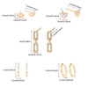 Wholesale Women's Earrings Copper Plated With Real Gold Geometric Heart Shape Zircon Micro Inlay Trendy Retro Light Luxury