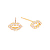 Wholesale Women's Earrings Copper Plated With Real Gold Geometric Heart Shape Zircon Micro Inlay Trendy Retro Light Luxury
