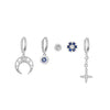 Wholesale Women's Earrings Set Copper S925 Silver Needle Microinlaid Zircon Flower Design