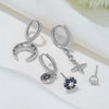 Wholesale Women's Earrings Set Copper S925 Silver Needle Microinlaid Zircon Flower Design