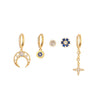 Wholesale Women's Earrings Set Copper S925 Silver Needle Microinlaid Zircon Flower Design