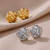 Wholesale Women's Earrings With Polygon Mobius Ring Design Five Pointed Star Hollow Geometric Style Ccb Gold Platinum Electroplated