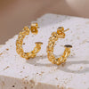 Wholesale Women's Earrings With Polygon Mobius Ring Design Five Pointed Star Hollow Geometric Style Ccb Gold Platinum Electroplated