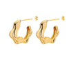 Wholesale Women's Earrings With Polygon Mobius Ring Design Five Pointed Star Hollow Geometric Style Ccb Gold Platinum Electroplated