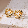Wholesale Women's Earrings With Polygon Mobius Ring Design Five Pointed Star Hollow Geometric Style Ccb Gold Platinum Electroplated