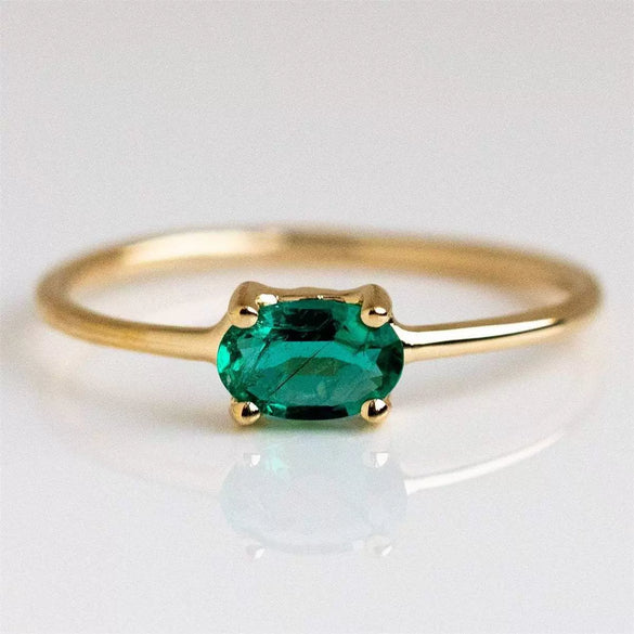 Wholesale Women's Eggshaped Colorful Diamond Zircon Ring Goldplated Brass Jewelry