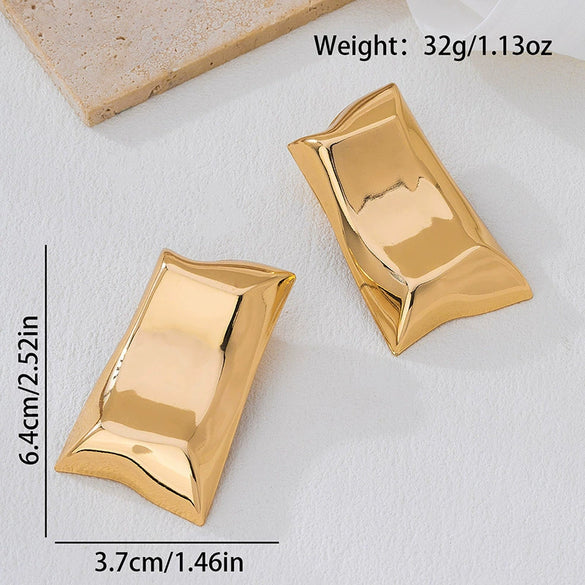 Wholesale Women's Electroplated Alloy Stainless Steel Flower Geometric Earrings Accessories