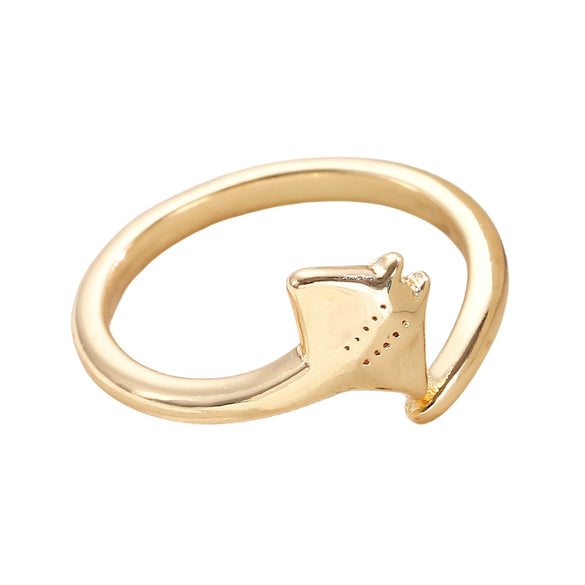 Wholesale Women's Electroplated Environmentally Friendly Copper Animal Shape Manta Ray Open Ring Accessories