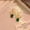 Wholesale Women's Electroplated Environmentally Friendly Copper Bow Tie Micropaved Zircon Earrings