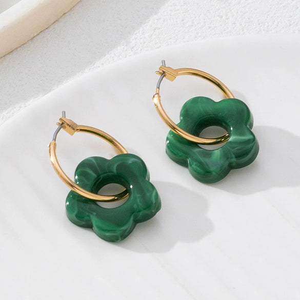 Wholesale Women's Electroplated Geometric Acrylic And Resin Earrings