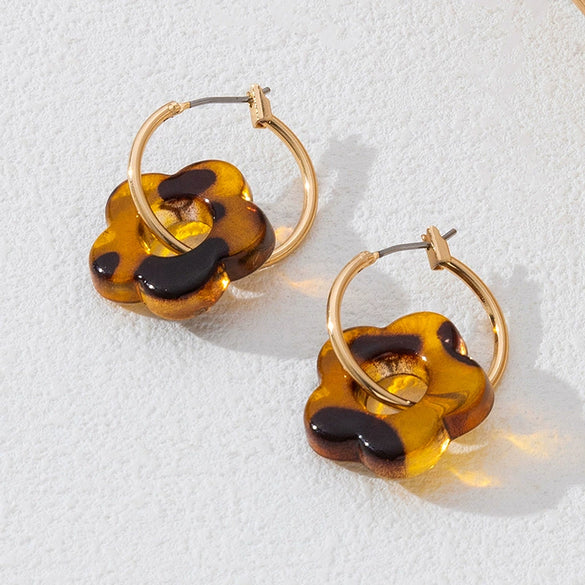 Wholesale Women's Electroplated Geometric Acrylic And Resin Earrings