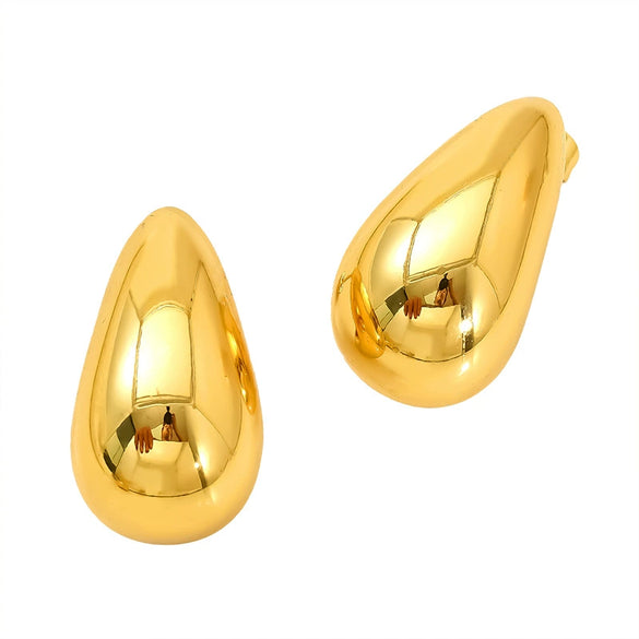 Wholesale Women's Electroplated Geometric Drop Shape Titanium Steel Earrings Versatile Minimalist Style