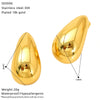 Wholesale Women's Electroplated Geometric Drop Shape Titanium Steel Earrings Versatile Minimalist Style