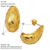 Wholesale Women's Electroplated Geometric Drop Shape Titanium Steel Earrings Versatile Minimalist Style