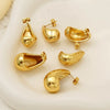 Wholesale Women's Electroplated Geometric Drop Shape Titanium Steel Earrings Versatile Minimalist Style