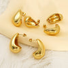 Wholesale Women's Electroplated Geometric Drop Shape Titanium Steel Earrings Versatile Minimalist Style