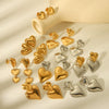 Wholesale Women's Electroplated Geometric Heart And Peach Heart Stainless Steel Earrings