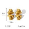 Wholesale Women's Electroplated Geometric Heart And Peach Heart Stainless Steel Earrings
