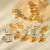 Wholesale Women's Electroplated Geometric Heart And Peach Heart Stainless Steel Earrings