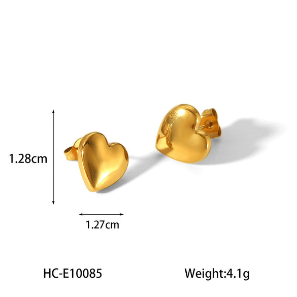 Wholesale Women's Electroplated Geometric Heart And Peach Heart Stainless Steel Earrings
