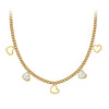 Wholesale Women's Electroplated Geometric Heartshaped Hollow Design Stainless Steel And Motherofpearl Pendant Necklace With Calendering Chain