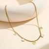 Wholesale Women's Electroplated Geometric Heartshaped Hollow Design Stainless Steel And Motherofpearl Pendant Necklace With Calendering Chain