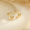 Wholesale Women's Electroplated Geometric Stainless Steel And 18K Diamondencrusted Cshaped Earrings In Light Luxury Style