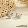 Wholesale Women's Electroplated Geometric Stainless Steel And 18K Diamondencrusted Cshaped Earrings In Light Luxury Style