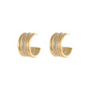 Wholesale Women's Electroplated Geometric Stainless Steel And 18K Diamondencrusted Cshaped Earrings In Light Luxury Style