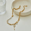 Wholesale Women's Electroplated Geometric Stainless Steel And 18K Gold Paperclip Clavicle Necklace For Office Ladies