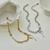 Wholesale Women's Electroplated Geometric Stainless Steel And 18K Gold Paperclip Clavicle Necklace For Office Ladies