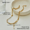 Wholesale Women's Electroplated Geometric Stainless Steel And 18K Gold Paperclip Clavicle Necklace For Office Ladies