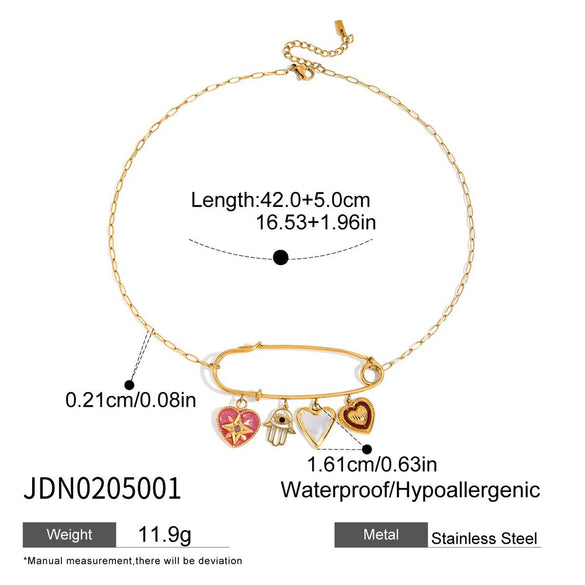 Wholesale Women's Electroplated Geometric Stainless Steel And Titanium Steel Necklace Regular Chain Sweater Chain Accessories