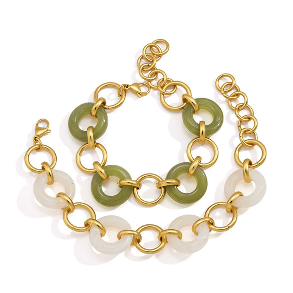 Wholesale Women's Electroplated Geometric Stainless Steel Bracelet