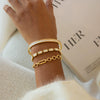 Wholesale Women's Electroplated Geometric Stainless Steel Classic Full Diamond Bracelet In Ins Style